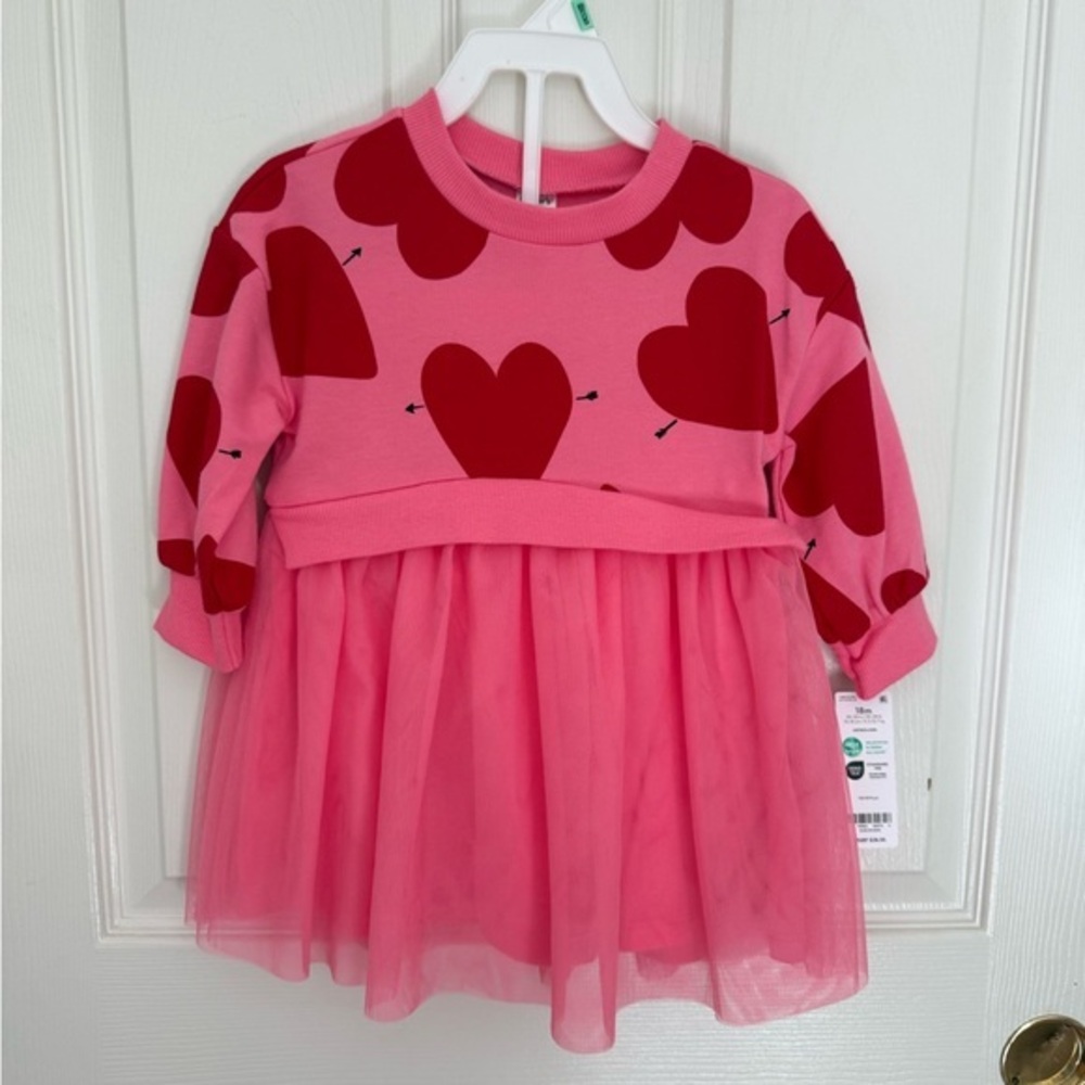 Carter's Pink Dress with Red Heart Accents
